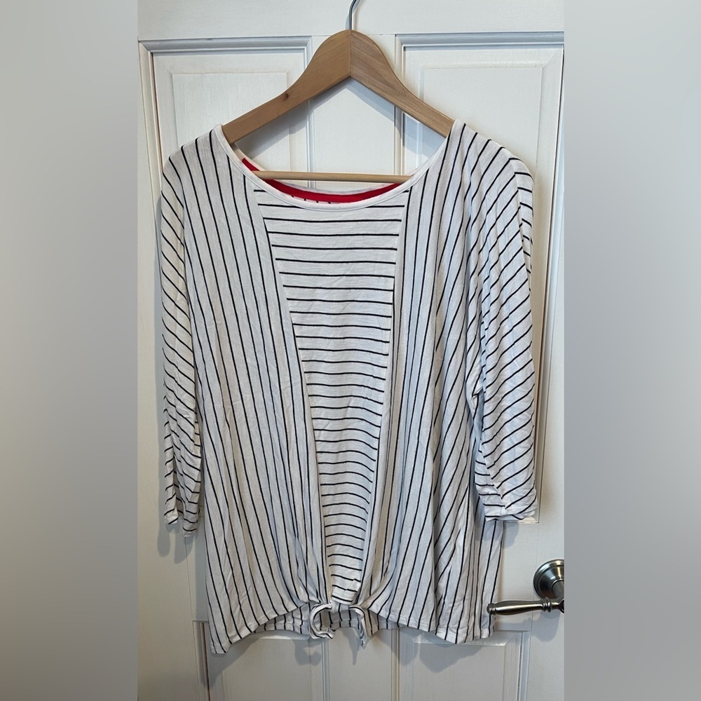 Soma Black and White Striped Tunic L